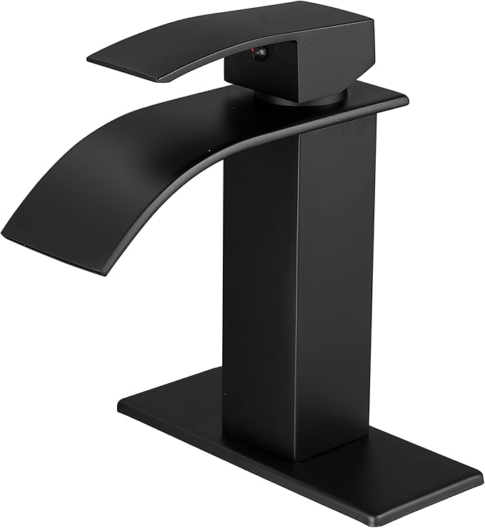 Black waterfall bathroom faucet