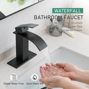 Black waterfall bathroom faucet